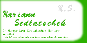 mariann sedlatschek business card